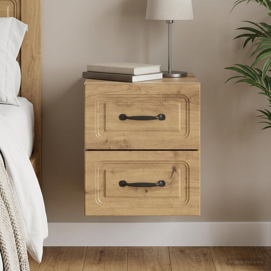 vidaXL Wall-Mounted Bedside Cabinet Artisan Oak 34.5 x 33 x 40 cm