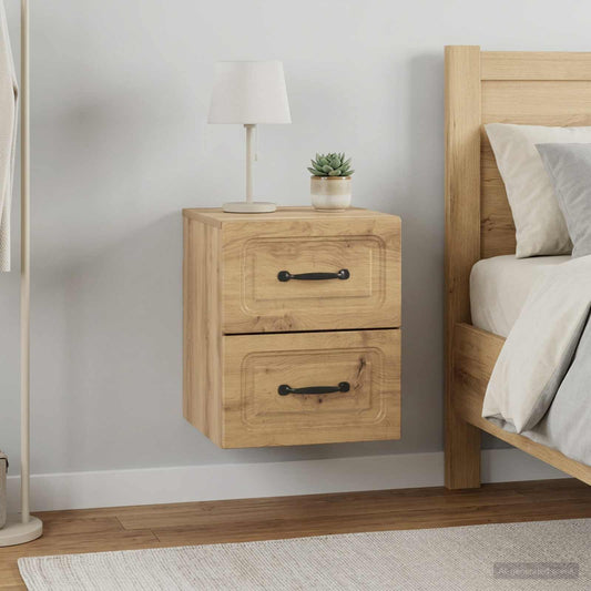 vidaXL Wall-Mounted Bedside Cabinet 2 pcs Artisan Oak