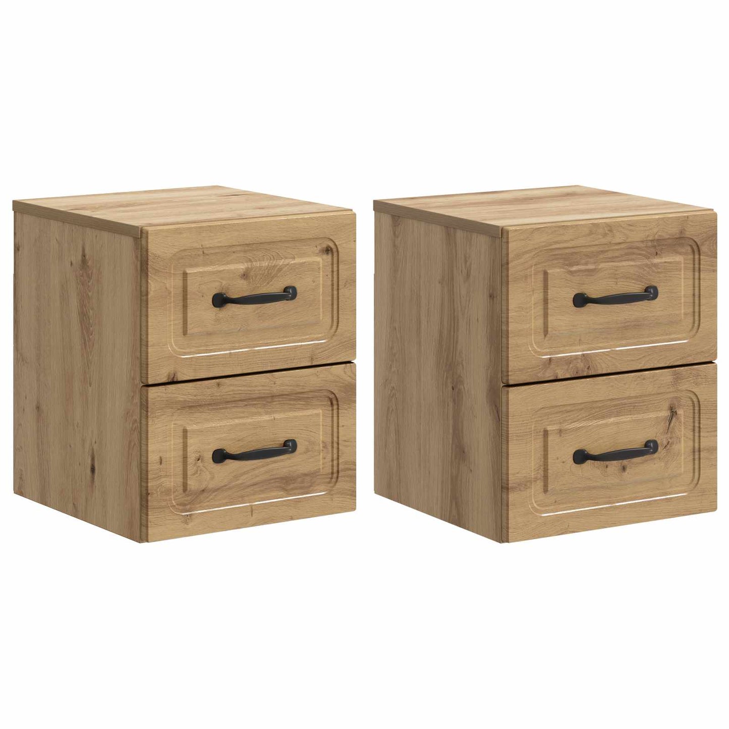 vidaXL Wall-Mounted Bedside Cabinet 2 pcs Artisan Oak