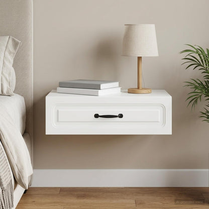vidaXL Wall-Mounted Side Table White 59 x 34.5 x 17 cm Engineered Wood
