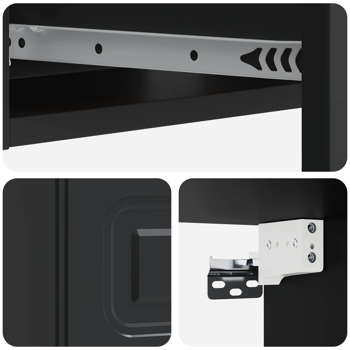 vidaXL Wall-Mounted Side Table Black 59 x 34.5 x 17 cm Engineered Wood