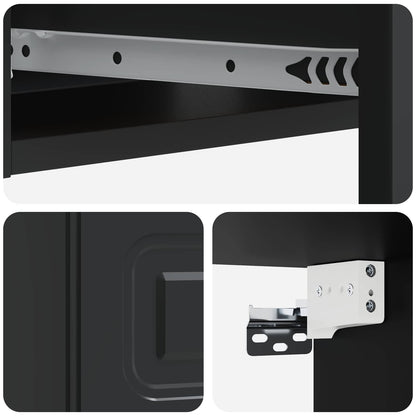 vidaXL Wall-Mounted Side Table Black 59 x 34.5 x 17 cm Engineered Wood