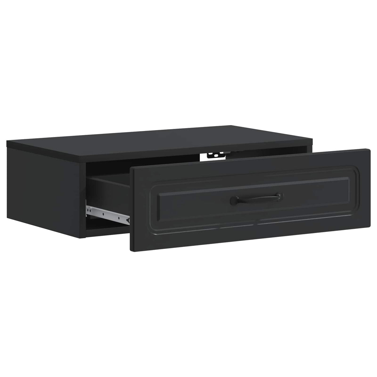 vidaXL Wall-Mounted Side Table Black 59 x 34.5 x 17 cm Engineered Wood