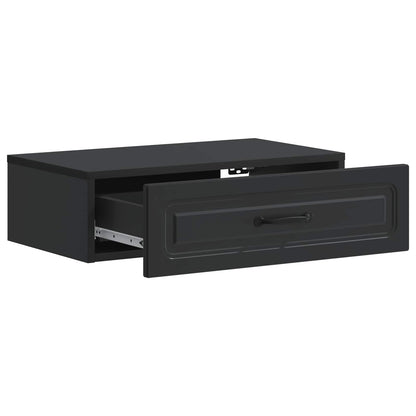 vidaXL Wall-Mounted Side Table Black 59 x 34.5 x 17 cm Engineered Wood