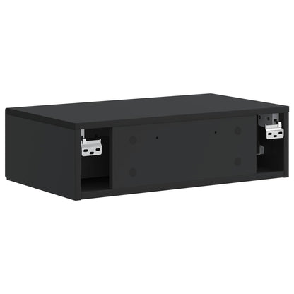 vidaXL Wall-Mounted Side Table Black 59 x 34.5 x 17 cm Engineered Wood