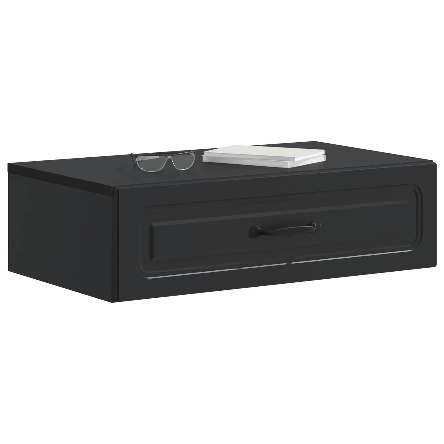 vidaXL Wall-Mounted Side Table Black 59 x 34.5 x 17 cm Engineered Wood
