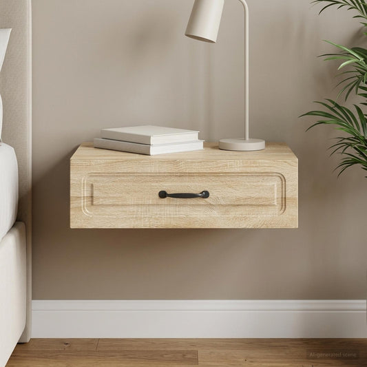 vidaXL Wall-Mounted Side Table Sonoma Oak 59 x 34.5 x 17 cm