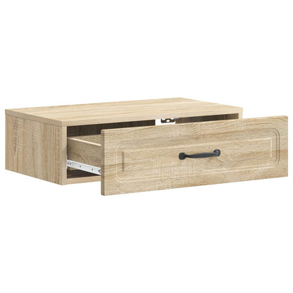 vidaXL Wall-Mounted Side Table Sonoma Oak 59 x 34.5 x 17 cm