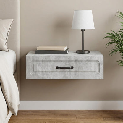 vidaXL Wall-Mounted Side Table Concrete Grey 59 x 34.5 x 17 cm