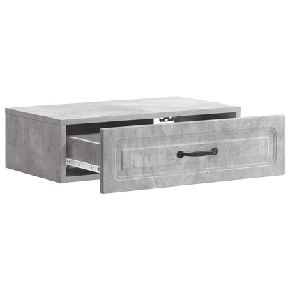 vidaXL Wall-Mounted Side Table Concrete Grey 59 x 34.5 x 17 cm