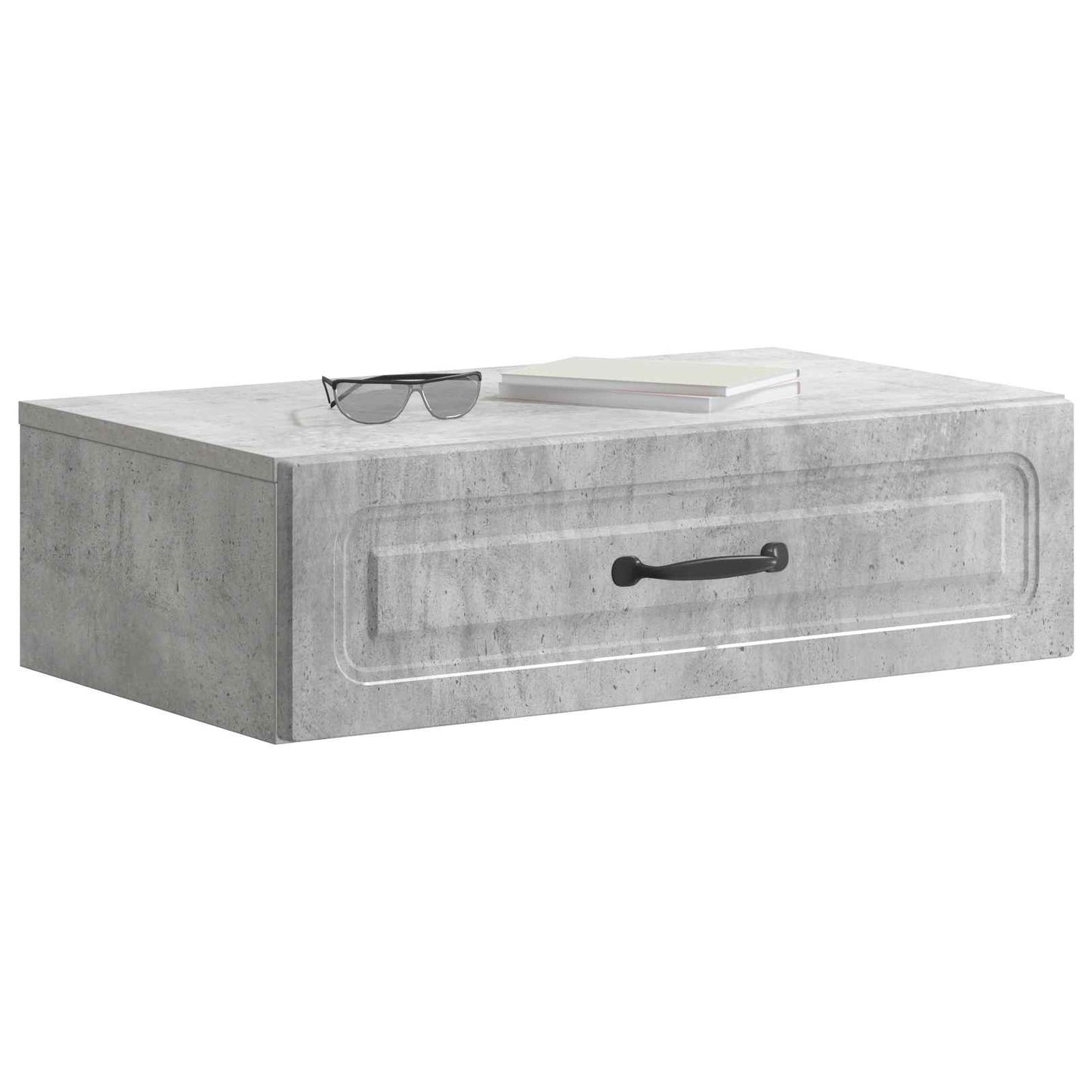 vidaXL Wall-Mounted Side Table Concrete Grey 59 x 34.5 x 17 cm