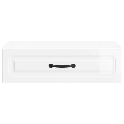 vidaXL Wall-Mounted Side Table High Gloss White 59 x 34.5 x 17 cm