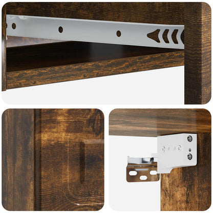 vidaXL Wall-Mounted Side Table Smoked Oak 59 x 34.5 x 17 cm