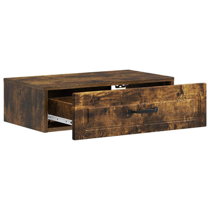 vidaXL Wall-Mounted Side Table Smoked Oak 59 x 34.5 x 17 cm