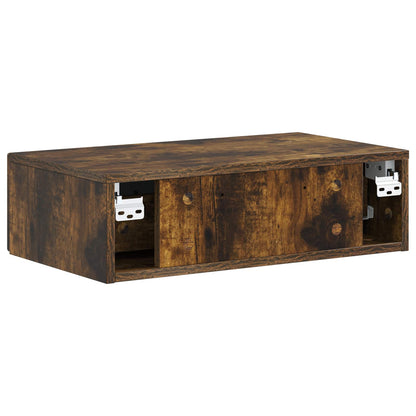 vidaXL Wall-Mounted Side Table Smoked Oak 59 x 34.5 x 17 cm