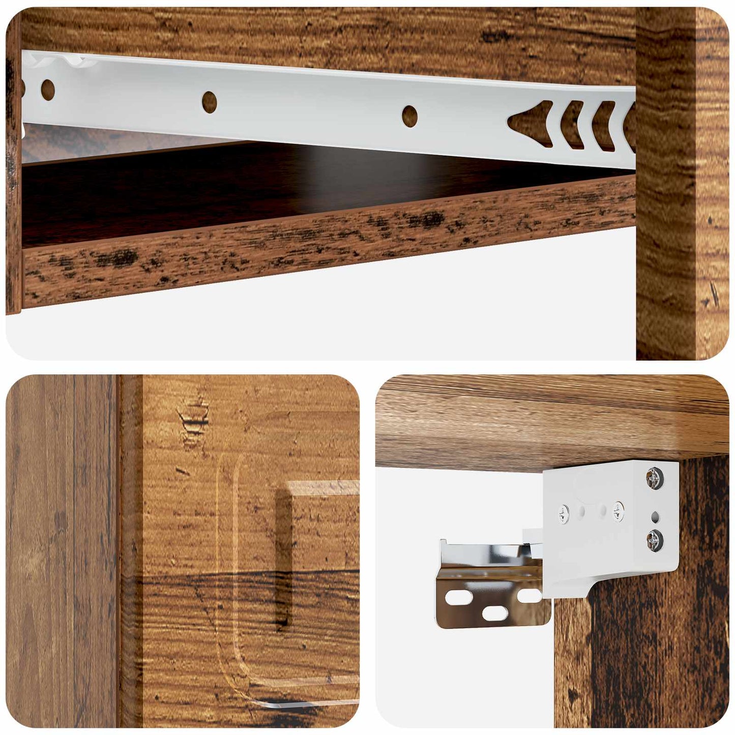 vidaXL Wall-Mounted Side Table Wall-mounted Old Wood 59 x 34.5 x 17 cm