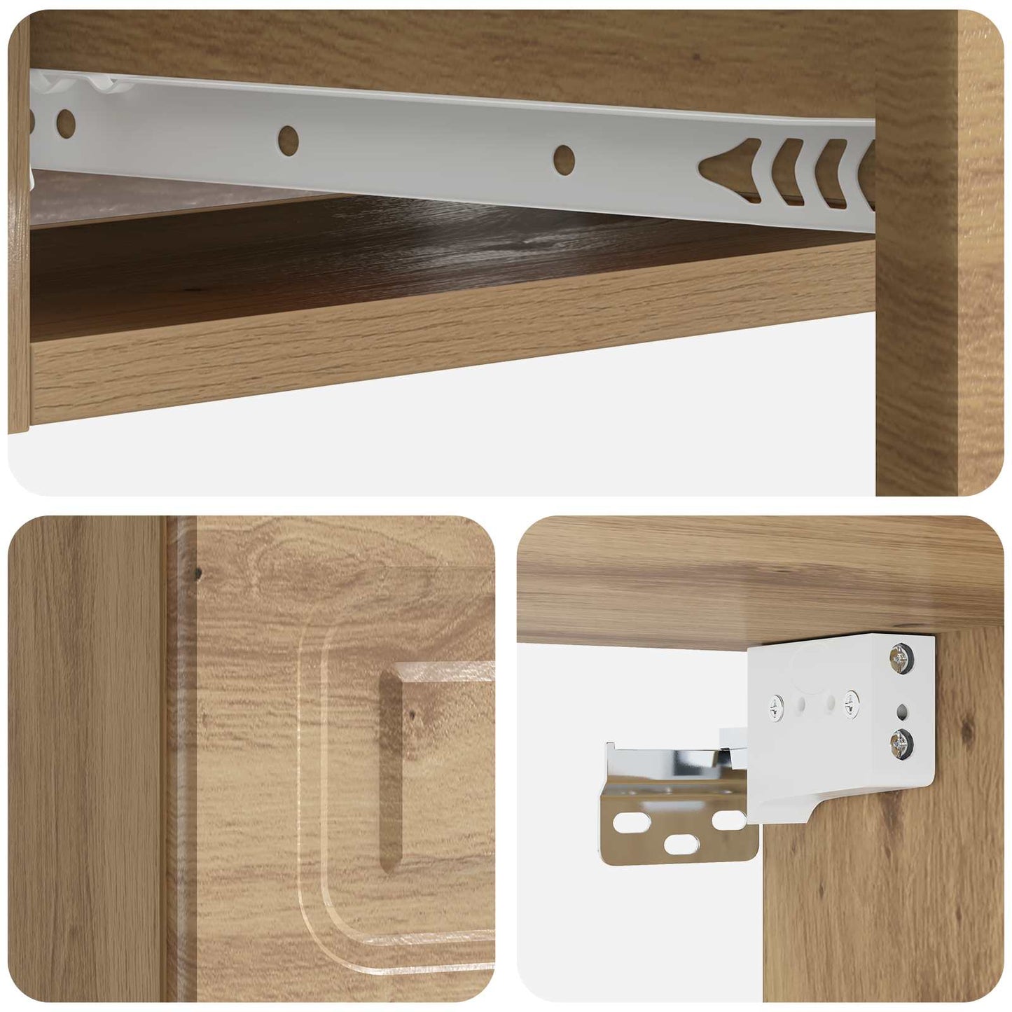 vidaXL Wall-Mounted Side Table 59 x 34.5 x 17 cm Engineered Wood