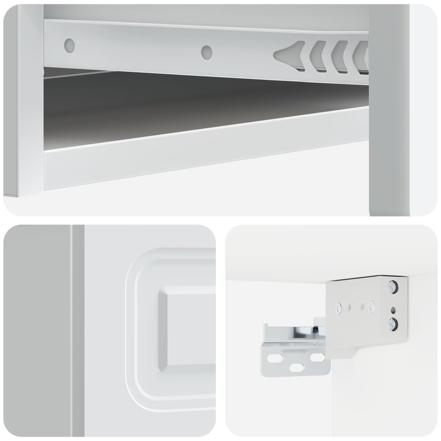 vidaXL Wall-Mounted Side Table Wall-mounted White 87.5 x 34.5 x 17 cm