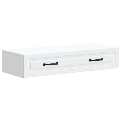 vidaXL Wall-Mounted Side Table Wall-mounted White 87.5 x 34.5 x 17 cm