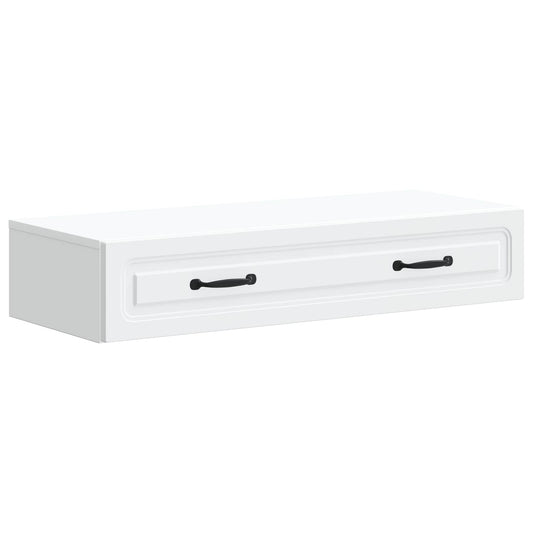 vidaXL Wall-Mounted Side Table Wall-mounted White 87.5 x 34.5 x 17 cm