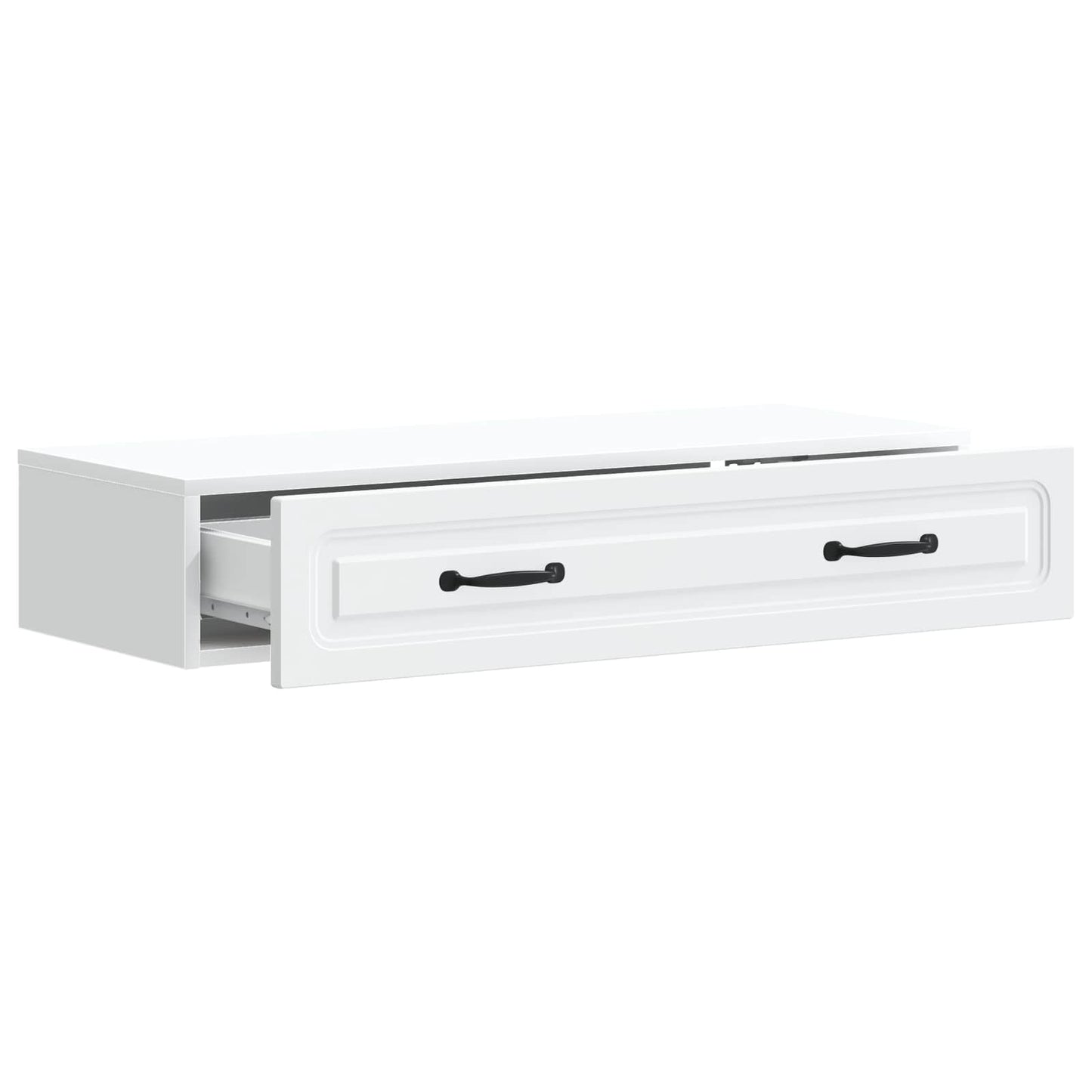 vidaXL Wall-Mounted Side Table Wall-mounted White 87.5 x 34.5 x 17 cm