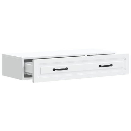 vidaXL Wall-Mounted Side Table Wall-mounted White 87.5 x 34.5 x 17 cm