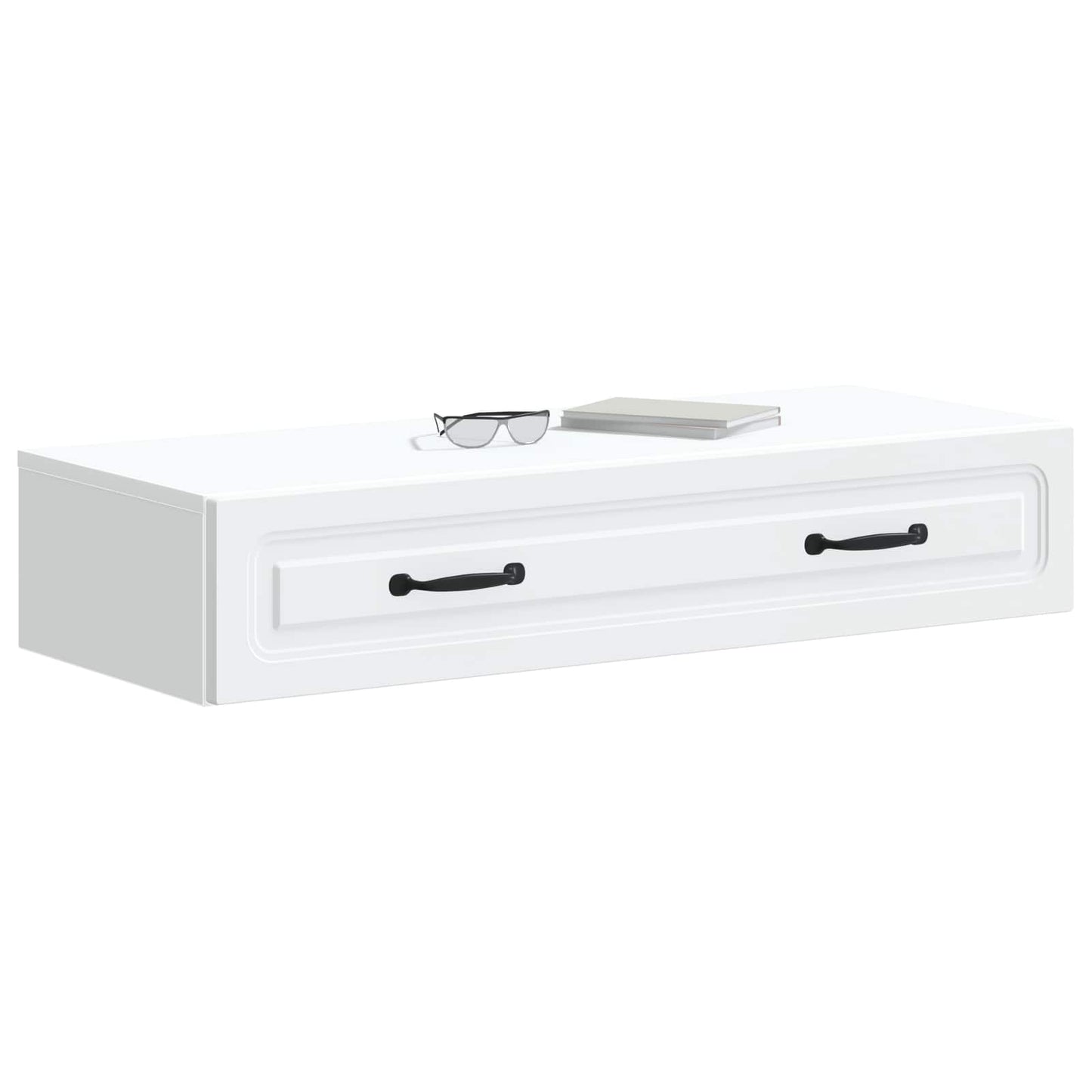 vidaXL Wall-Mounted Side Table Wall-mounted White 87.5 x 34.5 x 17 cm