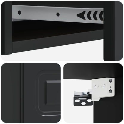 vidaXL Wall-Mounted Side Table Wall-mounted Black 87.5 x 34.5 x 17 cm