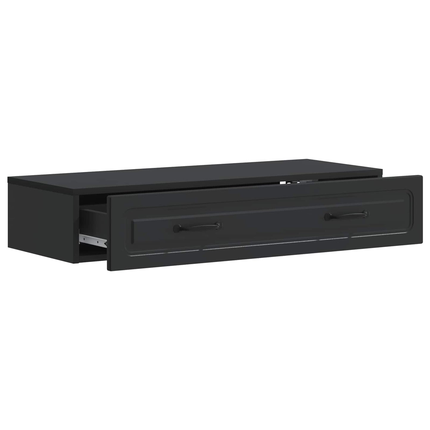 vidaXL Wall-Mounted Side Table Wall-mounted Black 87.5 x 34.5 x 17 cm
