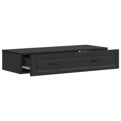 vidaXL Wall-Mounted Side Table Wall-mounted Black 87.5 x 34.5 x 17 cm