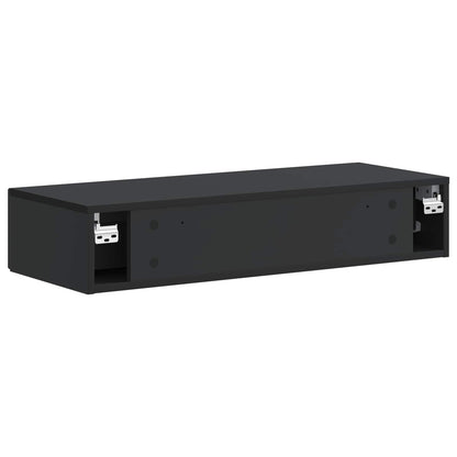 vidaXL Wall-Mounted Side Table Wall-mounted Black 87.5 x 34.5 x 17 cm
