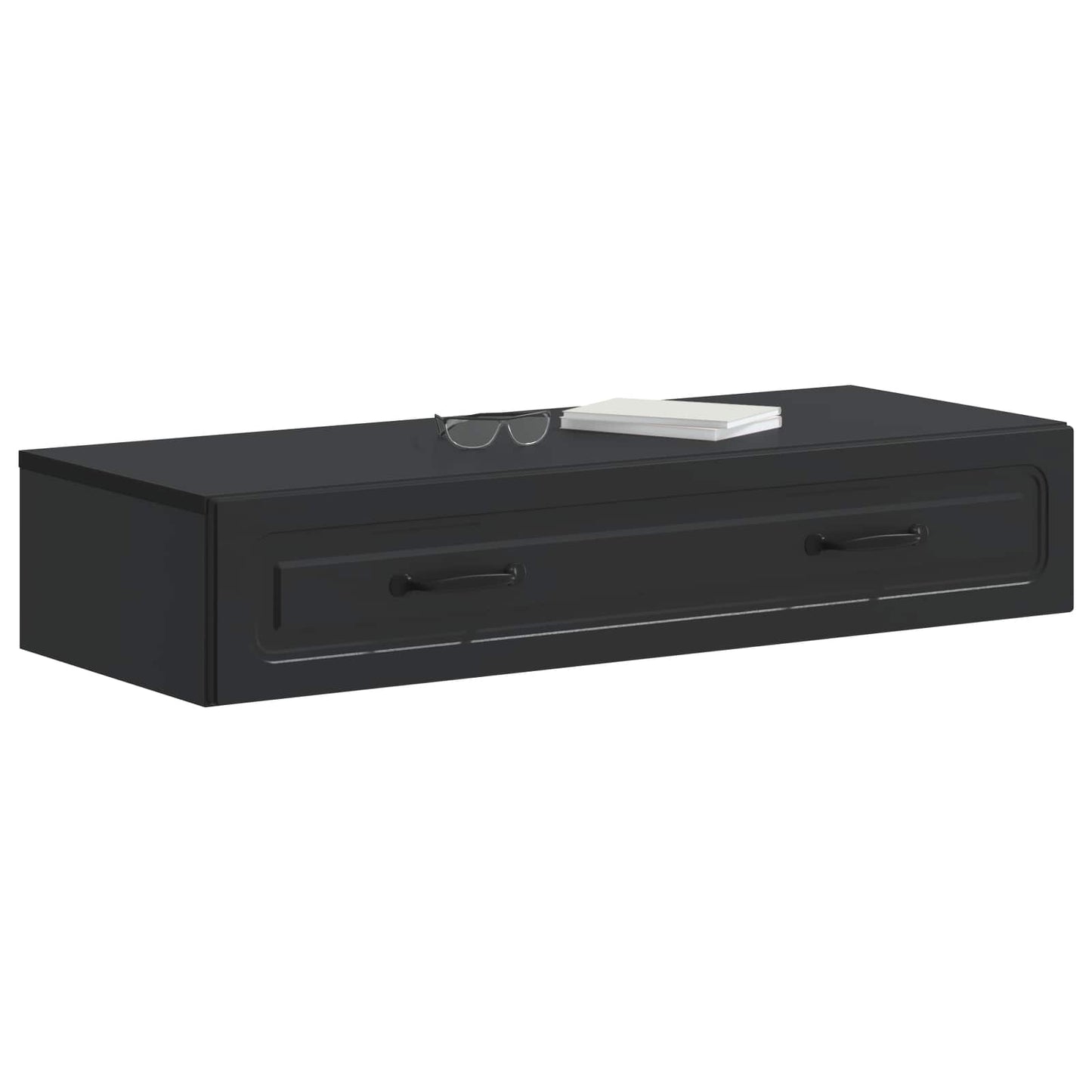 vidaXL Wall-Mounted Side Table Wall-mounted Black 87.5 x 34.5 x 17 cm