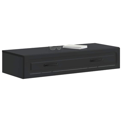 vidaXL Wall-Mounted Side Table Wall-mounted Black 87.5 x 34.5 x 17 cm