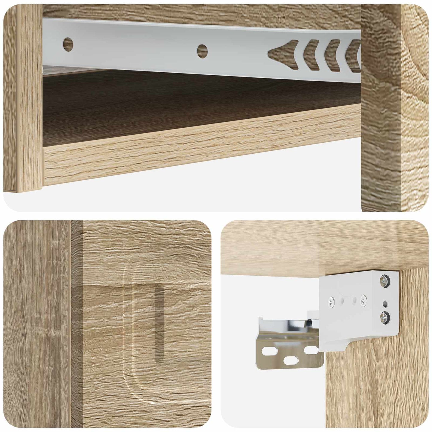 vidaXL Wall-Mounted Side Table Sonoma Oak 87.5 x 34.5 x 17 cm