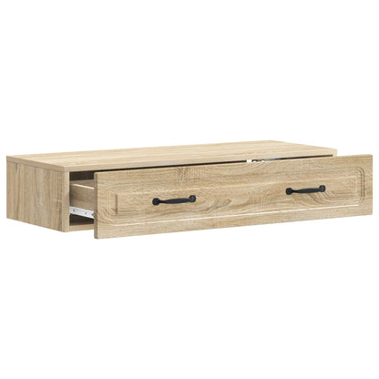 vidaXL Wall-Mounted Side Table Sonoma Oak 87.5 x 34.5 x 17 cm