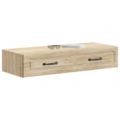 vidaXL Wall-Mounted Side Table Sonoma Oak 87.5 x 34.5 x 17 cm