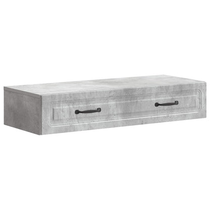 vidaXL Wall-Mounted Side Table Concrete Grey 87.5 x 34.5 x 17 cm