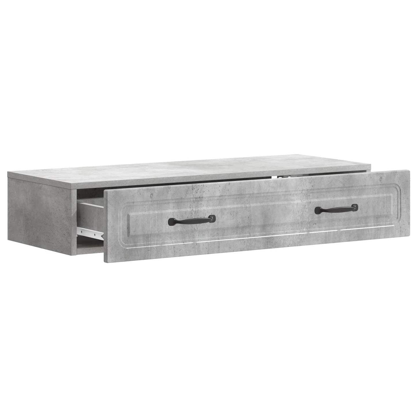 vidaXL Wall-Mounted Side Table Concrete Grey 87.5 x 34.5 x 17 cm