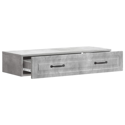 vidaXL Wall-Mounted Side Table Concrete Grey 87.5 x 34.5 x 17 cm