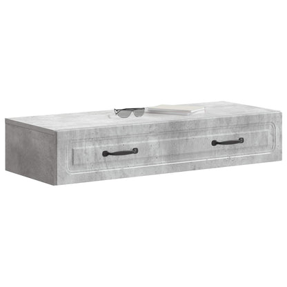 vidaXL Wall-Mounted Side Table Concrete Grey 87.5 x 34.5 x 17 cm