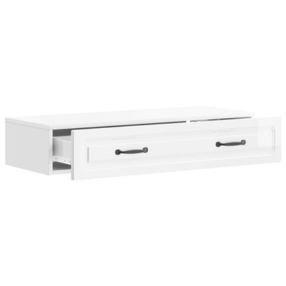 vidaXL Wall-Mounted Side Table High Gloss White 87.5 x 34.5 x 17 cm