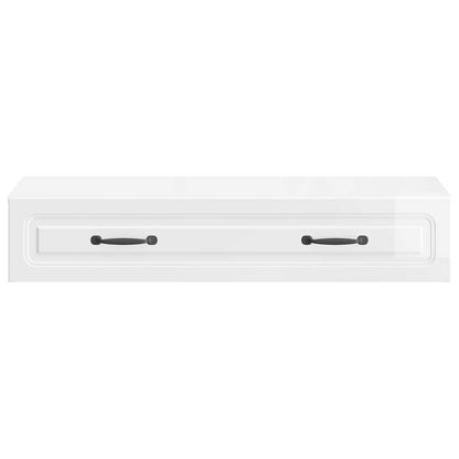 vidaXL Wall-Mounted Side Table High Gloss White 87.5 x 34.5 x 17 cm