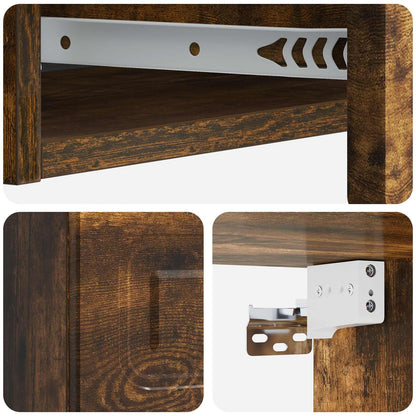 vidaXL Wall-Mounted Side Table Smoked Oak 87.5 x 34.5 x 17 cm