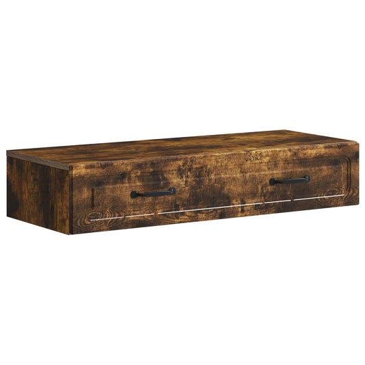 vidaXL Wall-Mounted Side Table Smoked Oak 87.5 x 34.5 x 17 cm