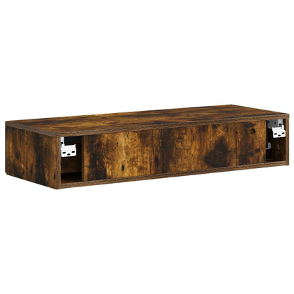 vidaXL Wall-Mounted Side Table Smoked Oak 87.5 x 34.5 x 17 cm