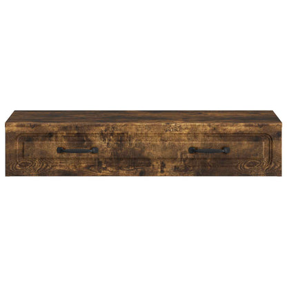 vidaXL Wall-Mounted Side Table Smoked Oak 87.5 x 34.5 x 17 cm