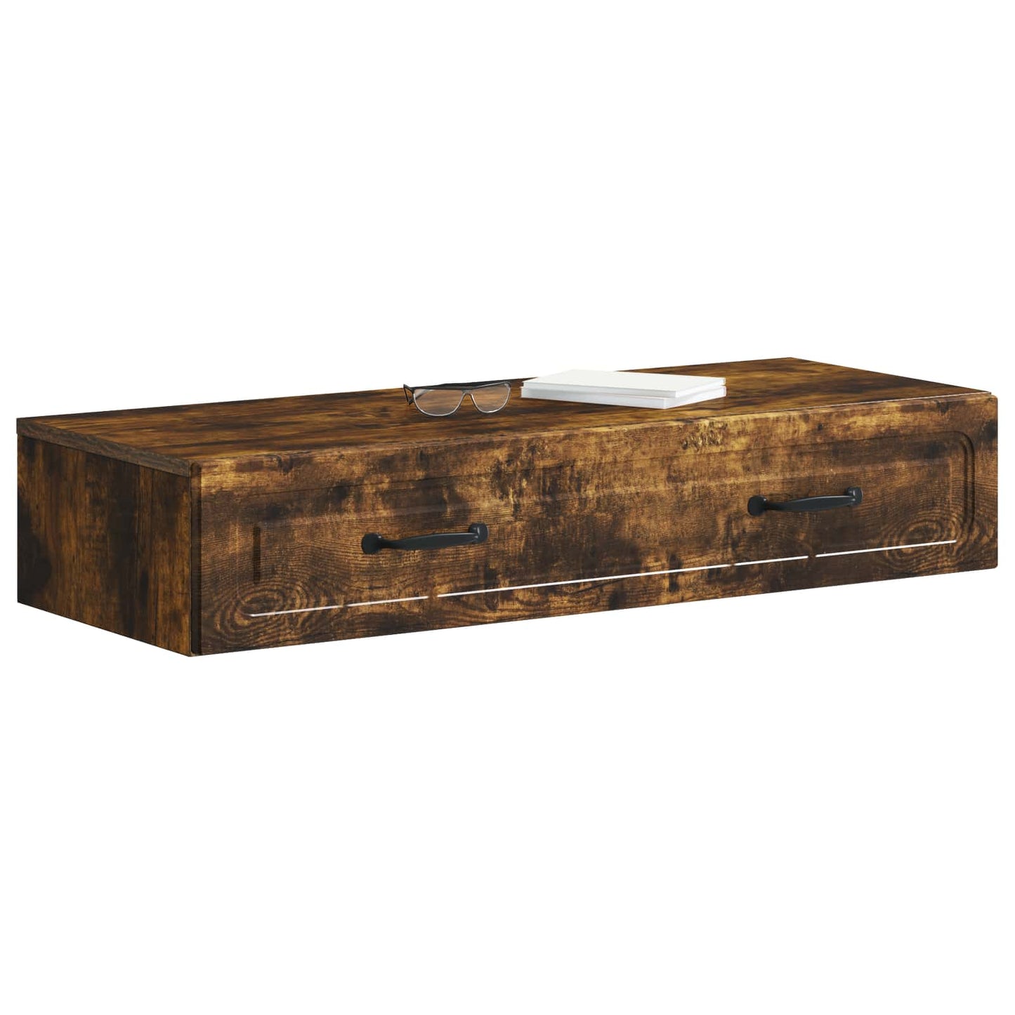 vidaXL Wall-Mounted Side Table Smoked Oak 87.5 x 34.5 x 17 cm