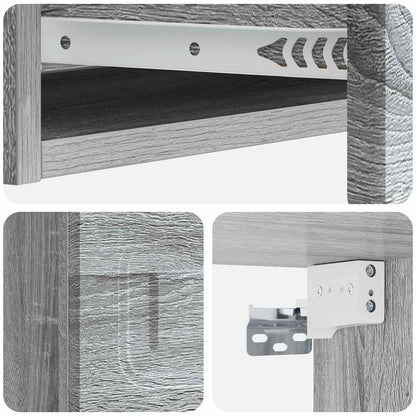 vidaXL Wall-Mounted Side Table Grey Sonoma 87.5 x 34.5 x 17 cm