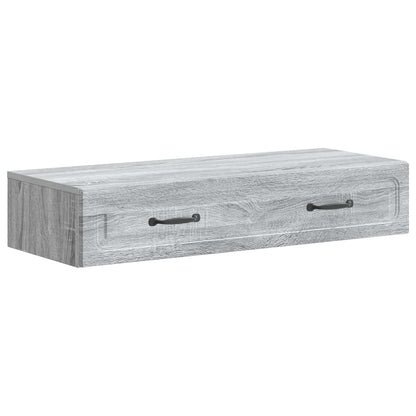 vidaXL Wall-Mounted Side Table Grey Sonoma 87.5 x 34.5 x 17 cm