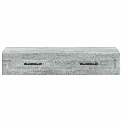 vidaXL Wall-Mounted Side Table Grey Sonoma 87.5 x 34.5 x 17 cm